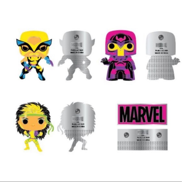 Funko POP! Marvel: X-Men Blacklight 4pk Pins - Picture 3 of 4